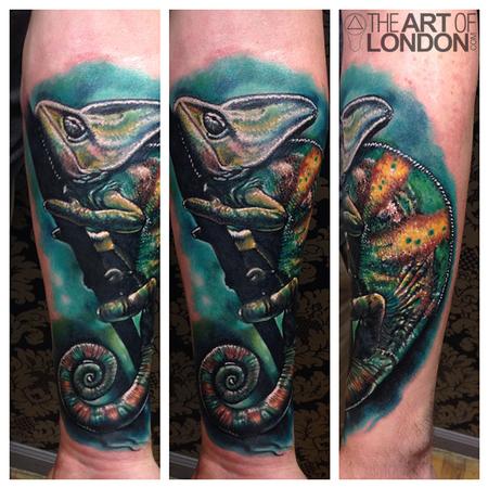 Tattoos - Chameleon Color Realism Tattoo - 92192